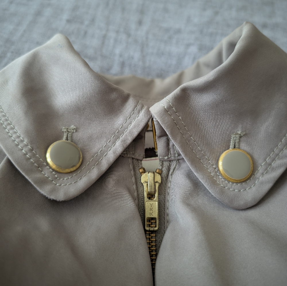 Anthropologie Elevenses Femme Trench Jacket Neutral Motif Size 0 - Picture 6 of 16